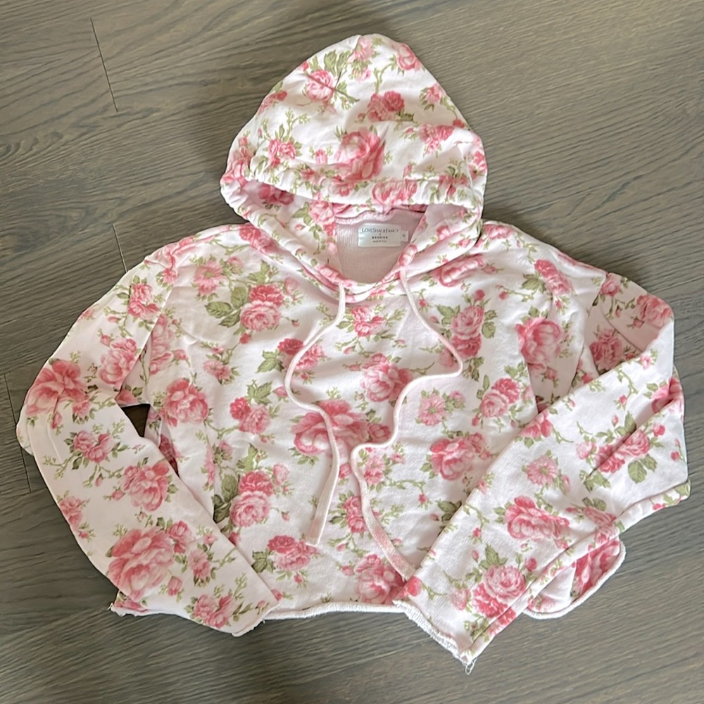 LoveShackFancy x Bandier (XS) Cropped Floral Hoodie🌸